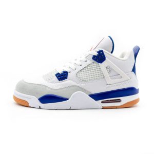 کفش اسپرت مردانه نایک ایر جردن ۴ | Nike Air Jordan 4 سفید سورمه ای (nx)