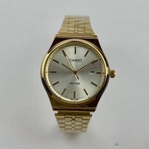 ساعت کاسیو مردانه casio c789 طلایی صفحه سیلور
