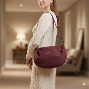کیف دوشی زنانه زرشکی کد 366 (nx)