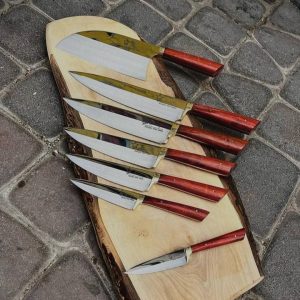 ست چاقو آشپزخانه دسته پادوک 8 عددی استیل ستاره (nx)