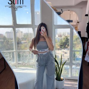 ست نیم تنه شلوارmi.u mi.u زنانه طوسی(pg) (p)