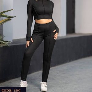 نیم تنه یقه اسکی و شلوار زنانه مشکی(pg) (p1)