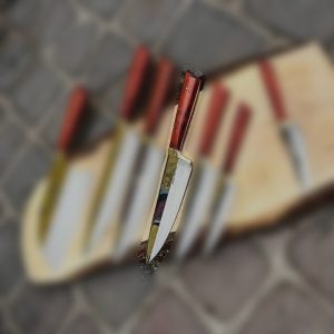 چاقو آشپزخانه متوسط سایز 4 دسته پادوک از ست 7 عددی استیل ستاره (nx)