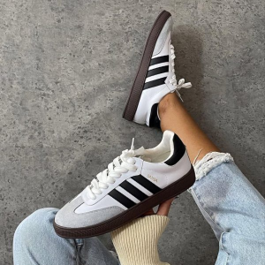 کتونی زنانه آدیداس سامبا سفید قهوه ای | Adidas Samba (p)