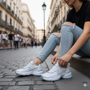 کفش اسپرت زنانه نایک V2K Run نقرهای-آبی (ho) کد (p3)SH116a