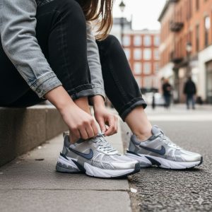 کفش اسپرت زنانه نایک V2K Run نقرهای (ho) کد (p1)SH115a