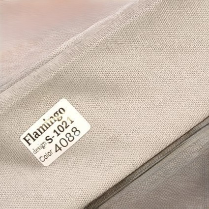 پرده آماده پانچی 3 متری حریر ساده با کناره کتان طوسی کرمی (bz-4088) کد P254 - Image 4