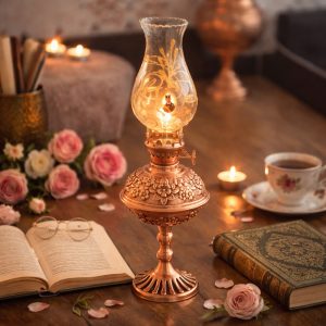 چراغ گردسوز مسی مدل رز (p)