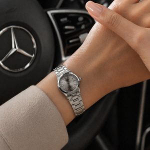 ساعت زنانه کاسیو گرد بند استیل صفحه طوسی (E) کد W051 (p)