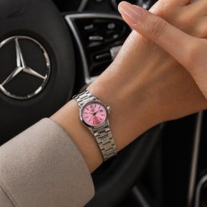 ساعت زنانه کاسیو گرد بند استیل صفحه صورتی (E) کد W047 (p)