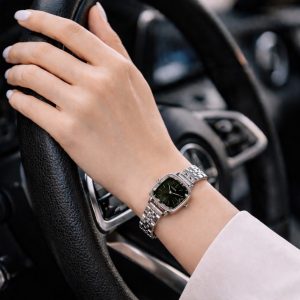 ساعت زنانه نایدو مربعی صفحه مشکی بند استیل (E) کد W001 (p)