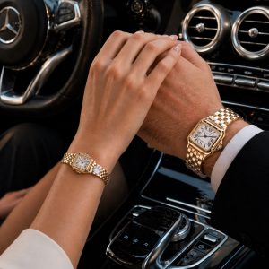 ست ساعت کارتیر پنته بند استیل طلایی (E) کد W031 (p)