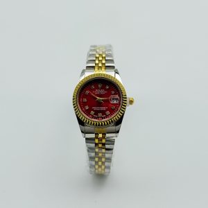 Alternative view of ساعت زنانه رولکس دیت‌جاست (DateJUST) بند استیل طلایی صفحه قرمز (E) کد W065(nx)