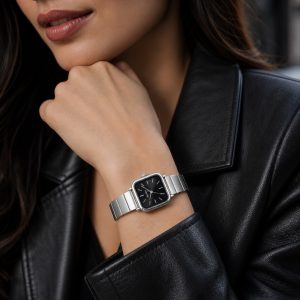 ساعت زنانه نایدو مربع بند استیل صفحه مشکی (t) کد W219(p)