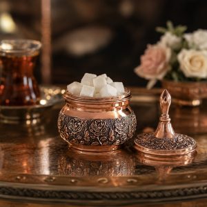 قندان مسی گلدار