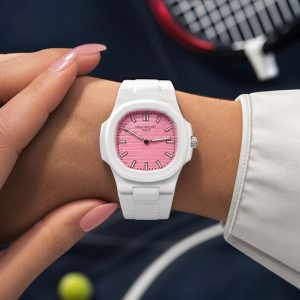 ساعت پتک فیلیپ ژنو سفید صفحه صورتی کد W213