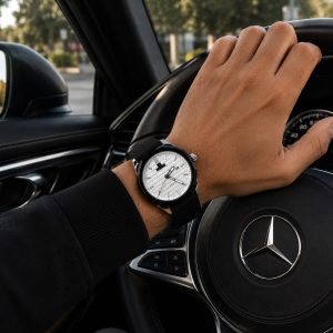 ساعت مچی مردانه کاونت بند مشکی صفحه سفید (zz) کد W1238