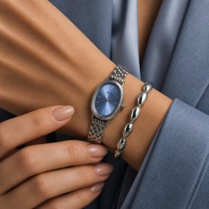 ساعت زنانه نایدو بیضی صفحه آبی s کد W265