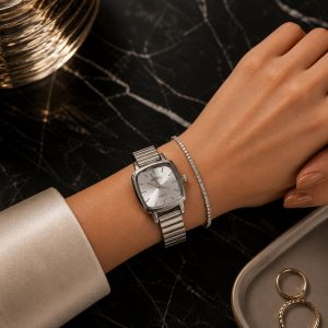 ساعت زنانه نایدو مربع صفحه سفید H کد W281(p)