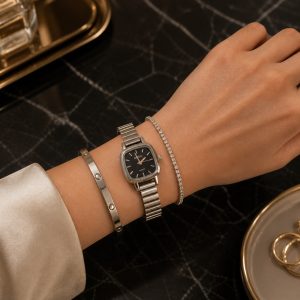 ساعت زنانه نایدو مربع صفحه مشکی H کد W283(p1)