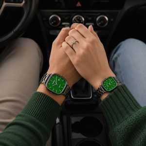 ساعت ست مردانه زنانه کاسیو کلاسیک اولد مانی وینتیج BG مشکی صفحه سبز کد W423 (p)