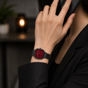 ساعت زنانه کاسیو کلاسیک اولد مانی وینتیج BR مشکی با صفحه قرمز کد W398 (p)