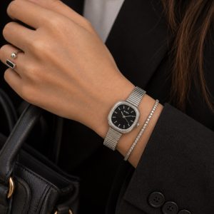 ساعت زنانه نایدو مربع بند باز صفحه مشکی B (t) کد W295(nx)