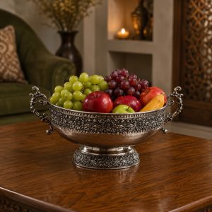 ظرف پذیرایی میوه خوری کروم گلدار مینیمال