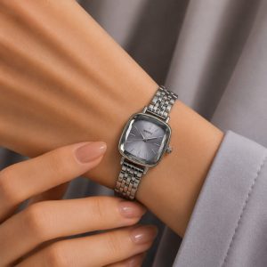 ساعت نایدو بند استیل صفحه آبی کمرنگ مربع nd109 (e)(nx)