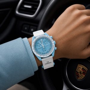 ساعت مچی مردانه امگا سواچ wbb آبی روشن کد W313 (p)