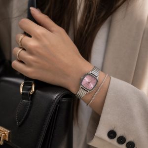 ساعت زنانه نایدو مربع صفحه صورتی H کد W279(p)