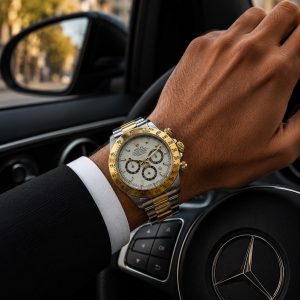 ساعت مردانه رولکس طرح دیتونا نقره ای طلایی rolex rl653 (e) کد W463 (nx)