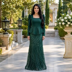 لباس مجلسی زنانه سوین سبز (j) کد L270
