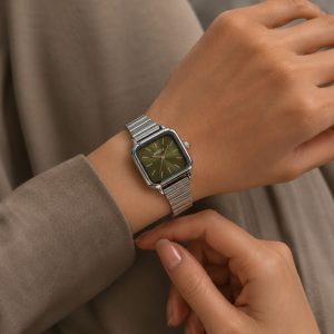 ساعت زنانه نایدو مربع صفحه سبز H کد W287 (p)
