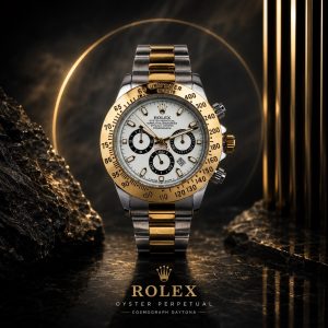 Alternative view of ساعت مردانه رولکس طرح دیتونا نقره ای طلایی rolex rl653 (e) کد W463 (nx)