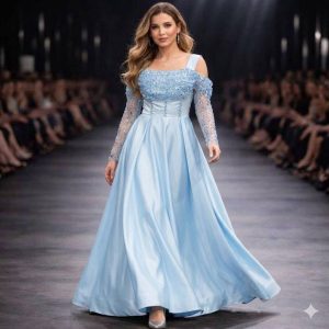 لباس مجلسی زنانه بیتا آبی روشن (j) کد L168