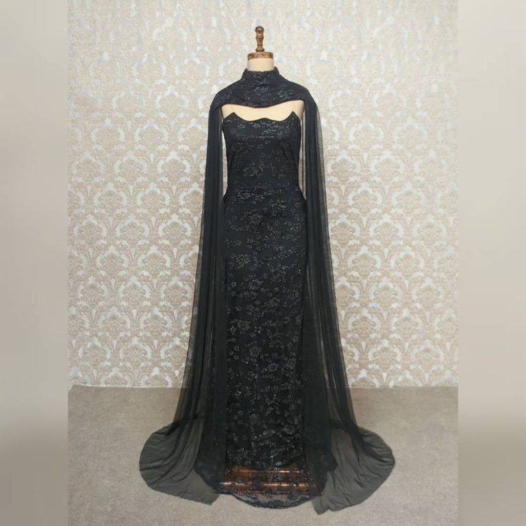 لباس مجلسی زنانه دو تیکه سایه مشکی (j) کد L174 - Image 2