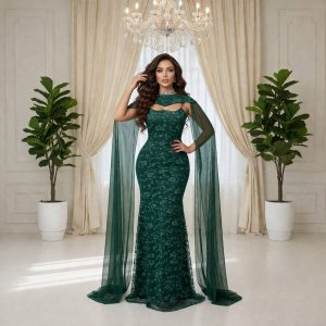 لباس مجلسی زنانه دو تیکه سایه سبز (j) کد L175
