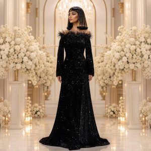 لباس مجلسی زنانه امیلیا مشکی (j) کد L192