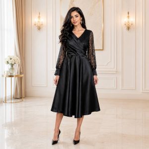لباس مجلسی زنانه همتا مشکی (j) کد L186