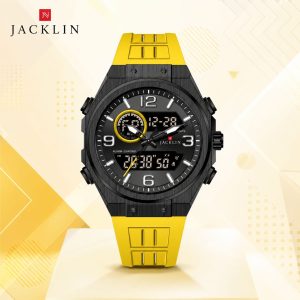 ساعت دو زمانه اسپرت جاکلین JN-1399518M زرد خردلی کد WH484 (nx)