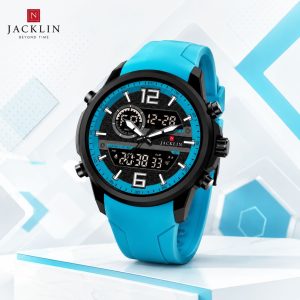 ساعت دو زمانه اسپرت جاکلین JN-1399520M آبی کد WH494 (p)