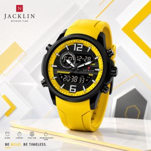 ساعت دو زمانه اسپرت جاکلین JN-1399520M زرد کد WH502