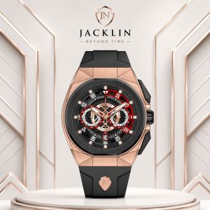 ساعت کورنوگراف اسپرت جاکلین JN-1399525 مشکی-رزگلد کد WH538 (p)
