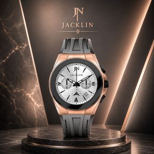 ساعت کورنوگراف جاکلین JN-1399528M طوسی-رزگلد کد WH568