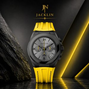 ساعت کورنوگراف جاکلین JN-1399528M زرد-مشکی کد WH570
