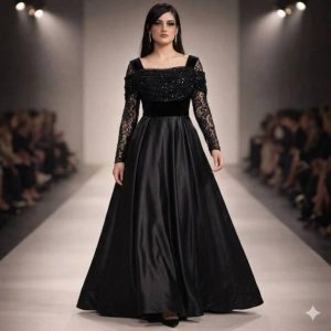 لباس مجلسی زنانه بیتا مشکی (j) کد L166